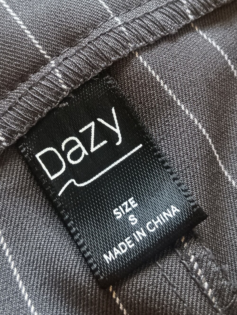 Dazy Wide Leg High Rise Gray Pinstripe Trouser Dress Pants Womens Small, Office - Picture 7 of 11